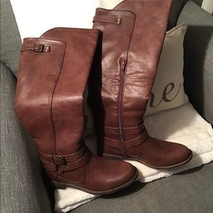 Just Fab Brown Knee High Boots